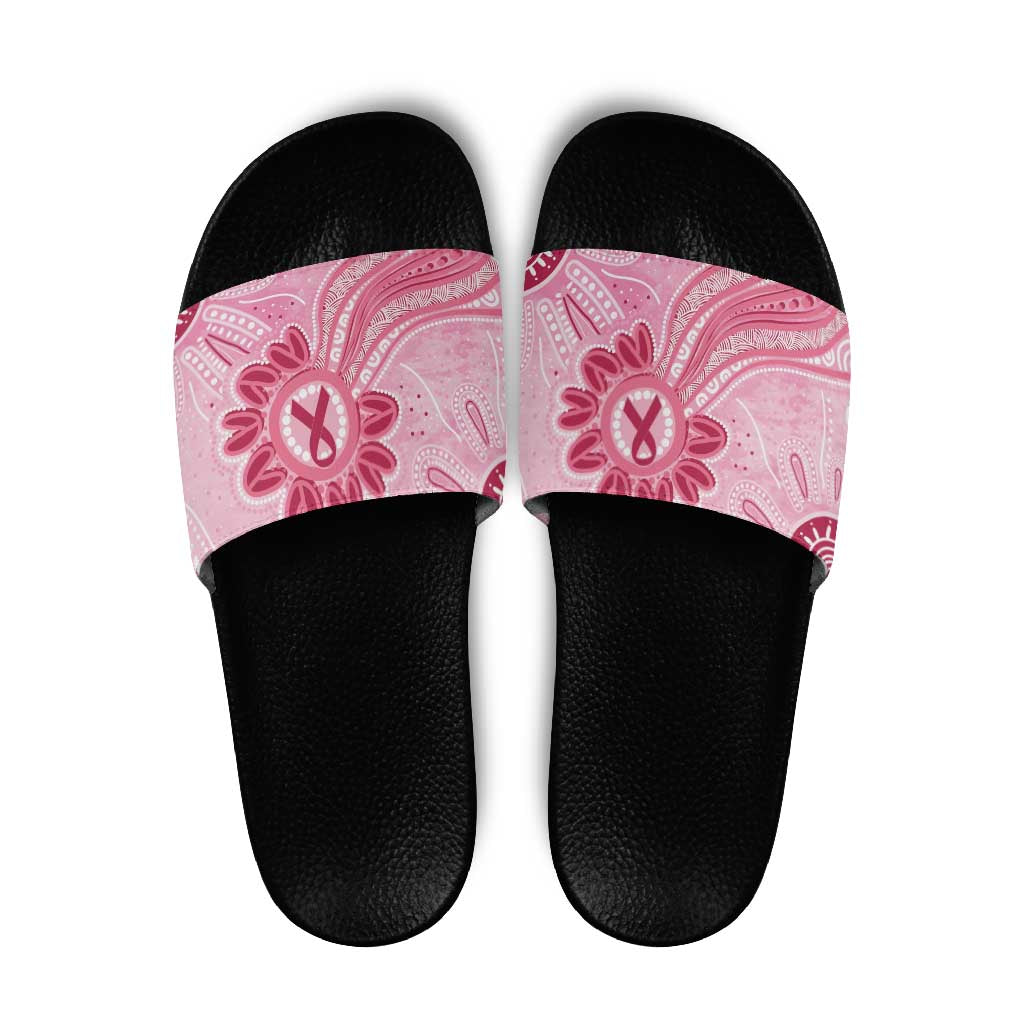 First Nation Aboriginal Dot Arts Slide Sandals Think Pink - Aussie Hoodie