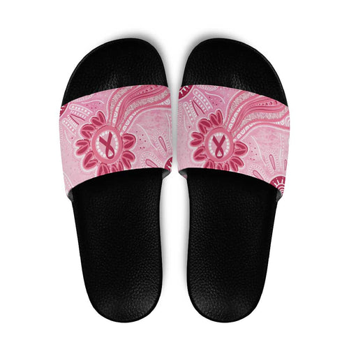 First Nation Aboriginal Dot Arts Slide Sandals Think Pink - Aussie Hoodie