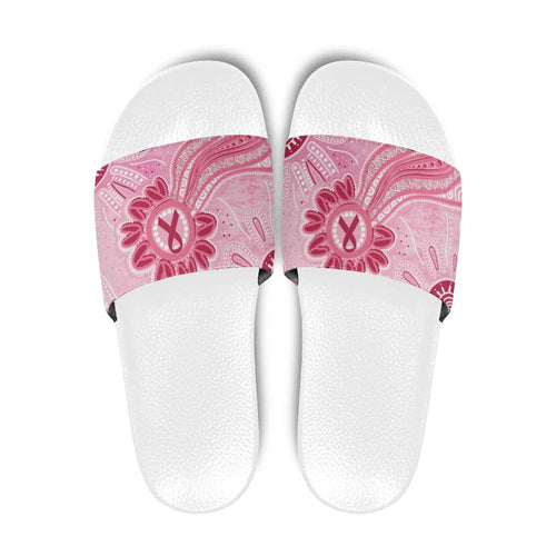 First Nation Aboriginal Dot Arts Slide Sandals Think Pink - Aussie Hoodie