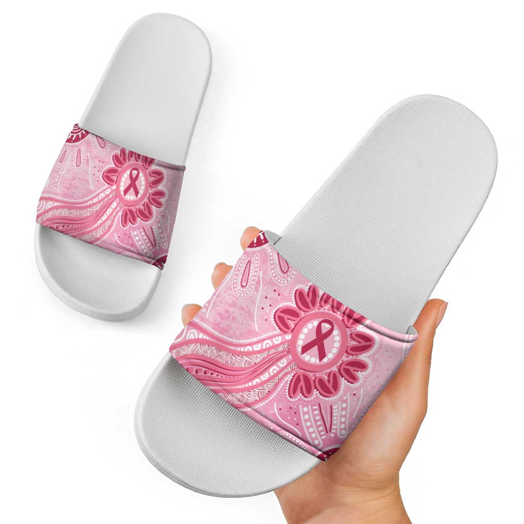 First Nation Aboriginal Dot Arts Slide Sandals Think Pink - Aussie Hoodie