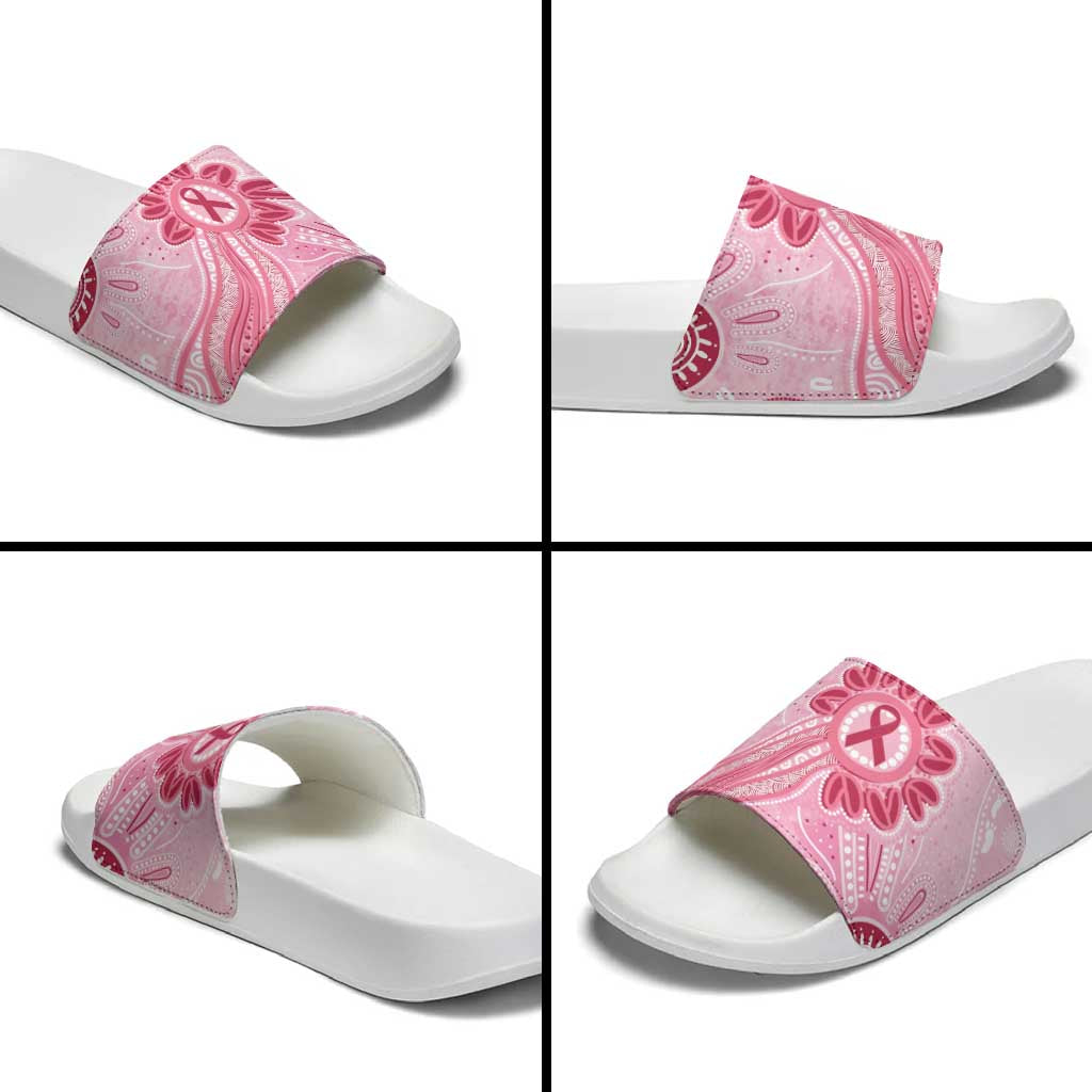 First Nation Aboriginal Dot Arts Slide Sandals Think Pink - Aussie Hoodie