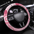 First Nation Aboriginal Dot Arts Steering Wheel Cover Think Pink - Aussie Hoodie