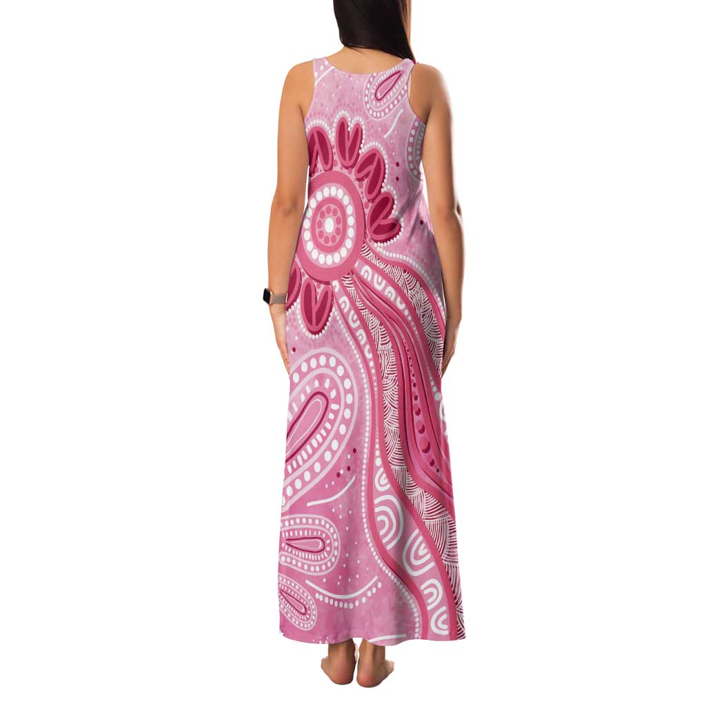 First Nation Aboriginal Dot Arts Tank Maxi Dress Think Pink - Aussie Hoodie