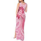 First Nation Aboriginal Dot Arts Tank Maxi Dress Think Pink - Aussie Hoodie