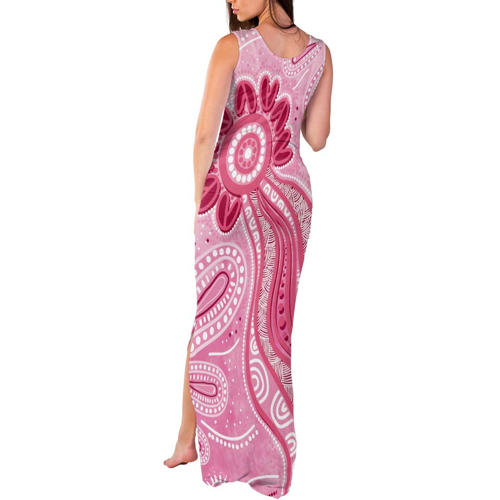 First Nation Aboriginal Dot Arts Tank Maxi Dress Think Pink - Aussie Hoodie
