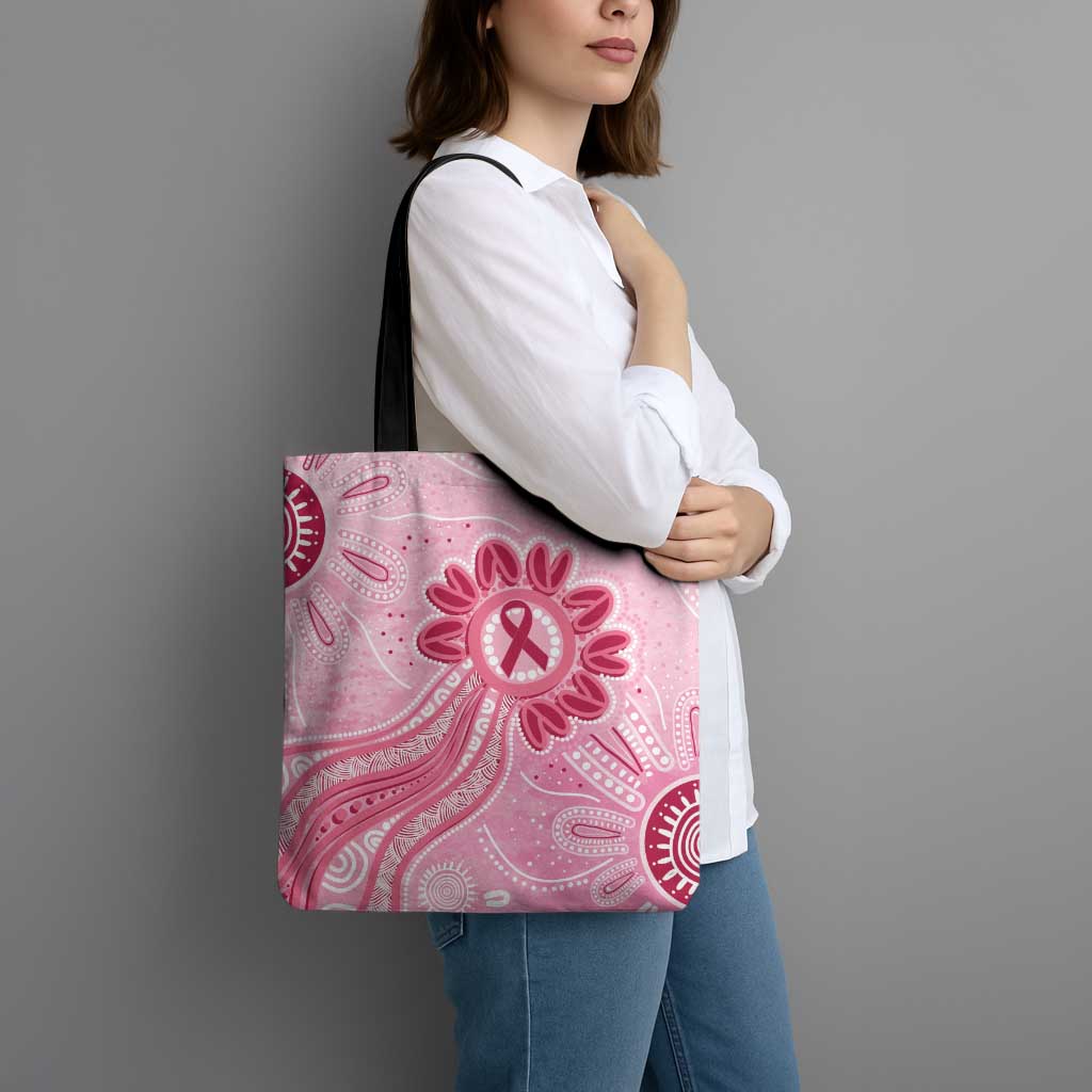 First Nation Aboriginal Dot Arts Tote Bag Think Pink - Aussie Hoodie