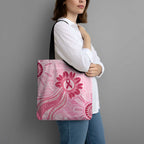 First Nation Aboriginal Dot Arts Tote Bag Think Pink - Aussie Hoodie