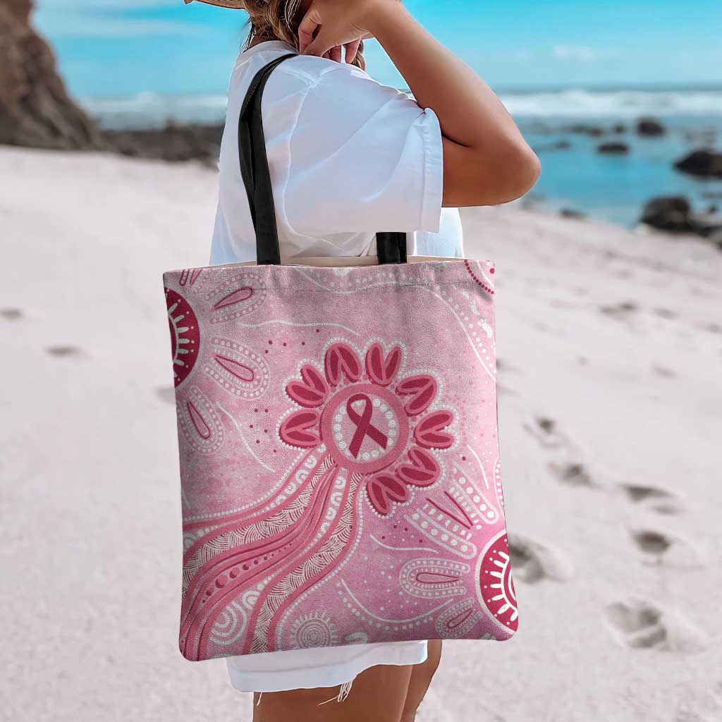 First Nation Aboriginal Dot Arts Tote Bag Think Pink - Aussie Hoodie