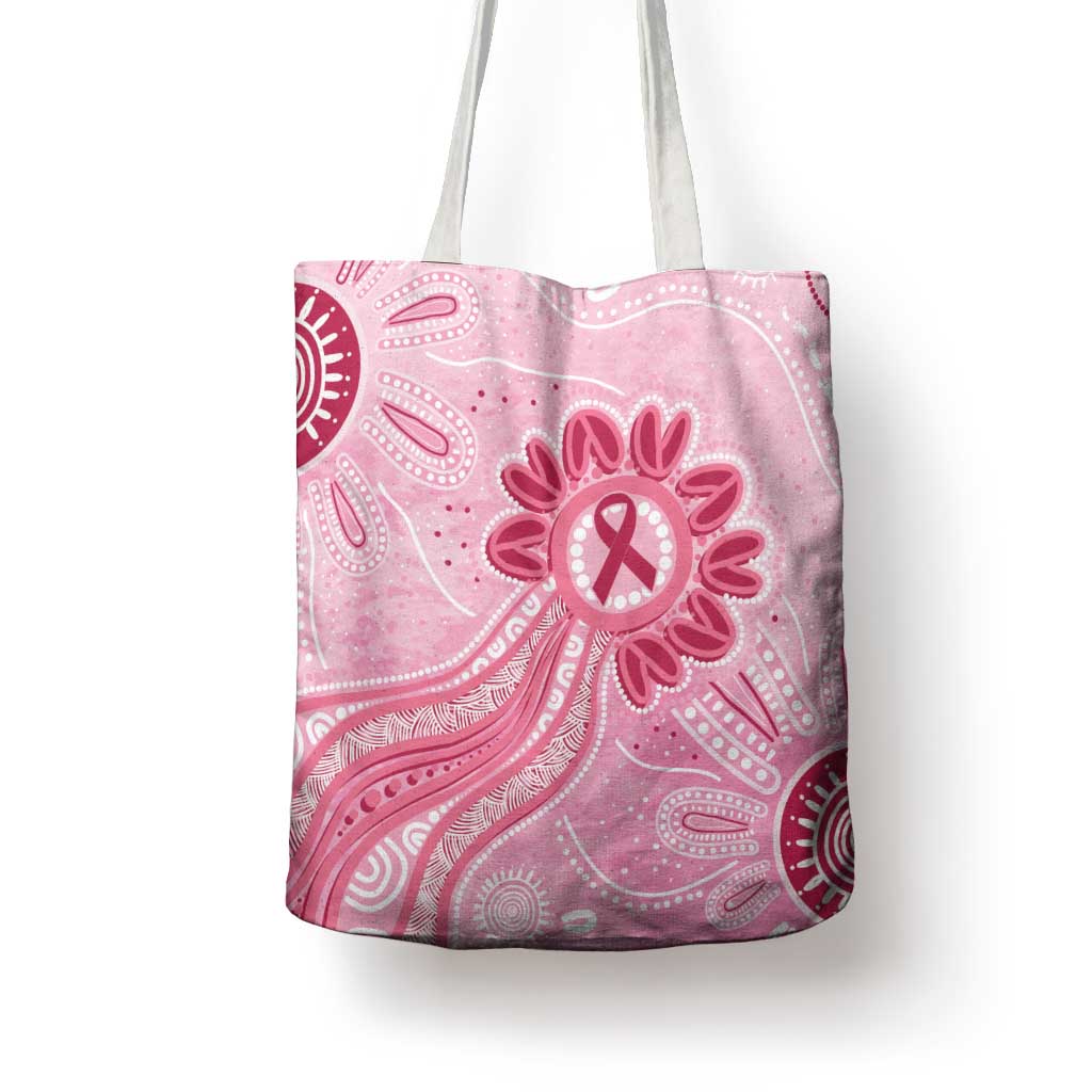 First Nation Aboriginal Dot Arts Tote Bag Think Pink - Aussie Hoodie