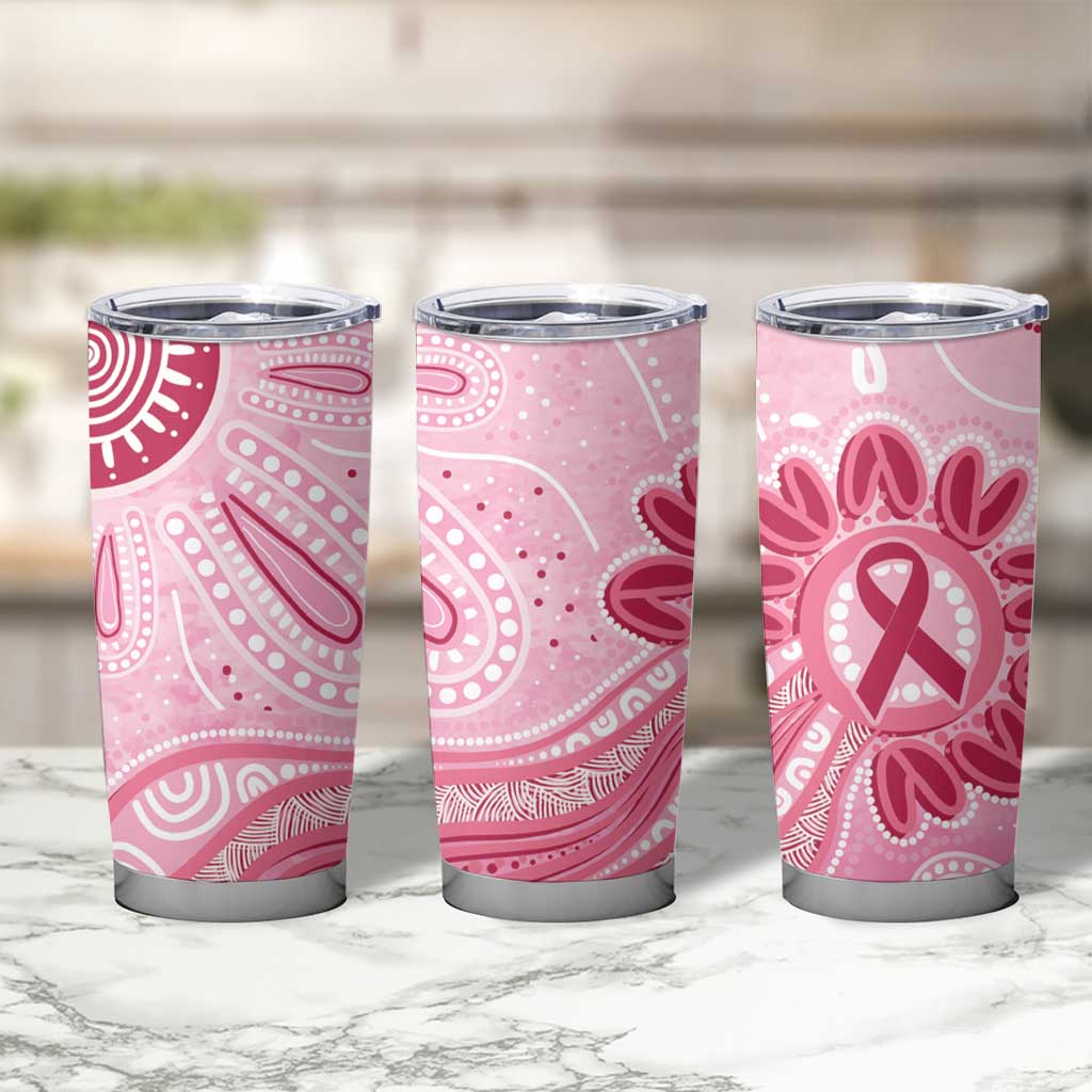 First Nation Aboriginal Dot Arts Tumbler Cup Think Pink - Aussie Hoodie