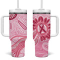 First Nation Aboriginal Dot Arts Tumbler With Handle Think Pink - Aussie Hoodie