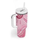 First Nation Aboriginal Dot Arts Tumbler With Handle Think Pink - Aussie Hoodie