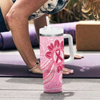 First Nation Aboriginal Dot Arts Tumbler With Handle Think Pink - Aussie Hoodie