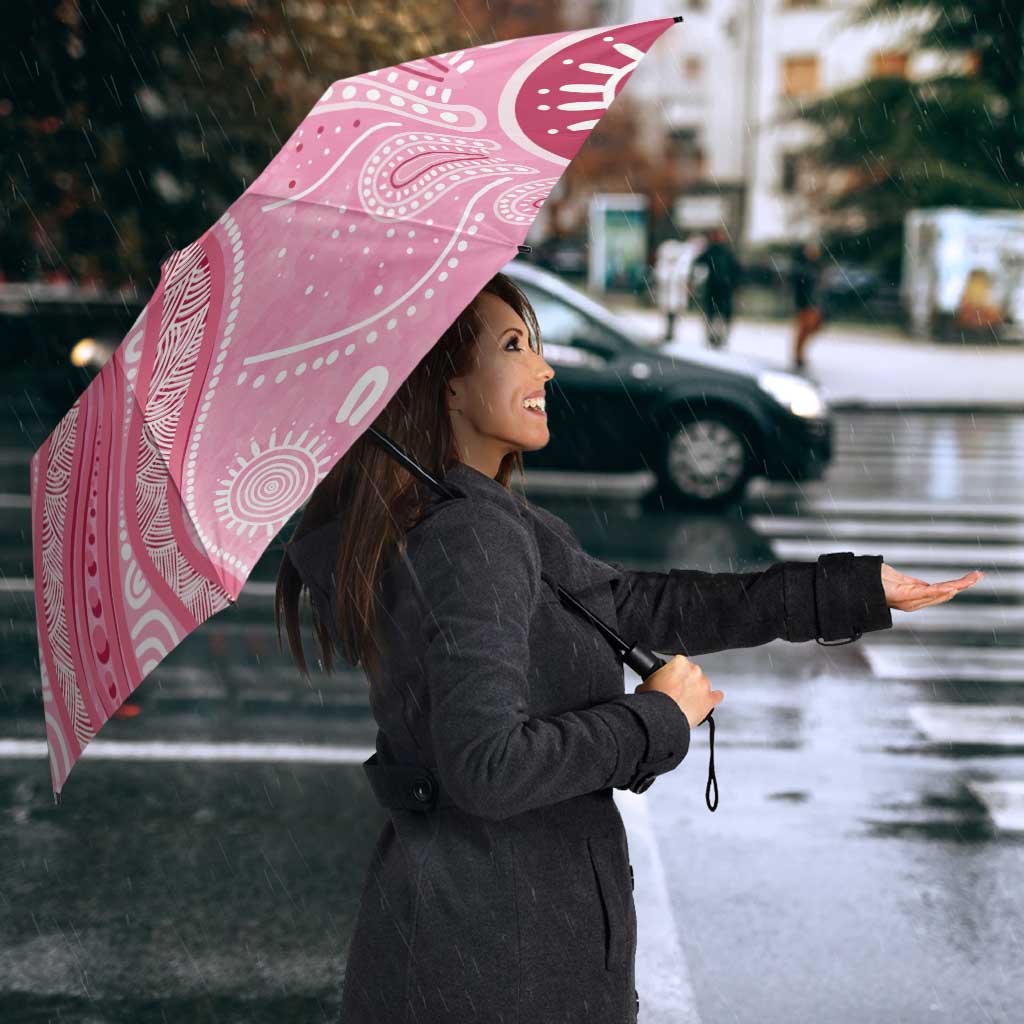 First Nation Aboriginal Dot Arts Umbrella Think Pink - Aussie Hoodie