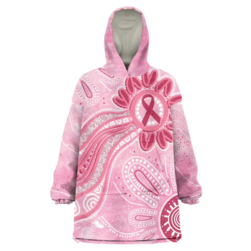 First Nation Aboriginal Dot Arts Wearable Blanket Hoodie Think Pink - Aussie Hoodie