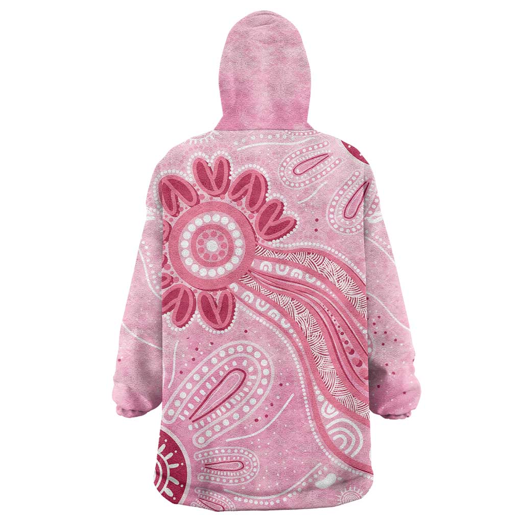 First Nation Aboriginal Dot Arts Wearable Blanket Hoodie Think Pink - Aussie Hoodie