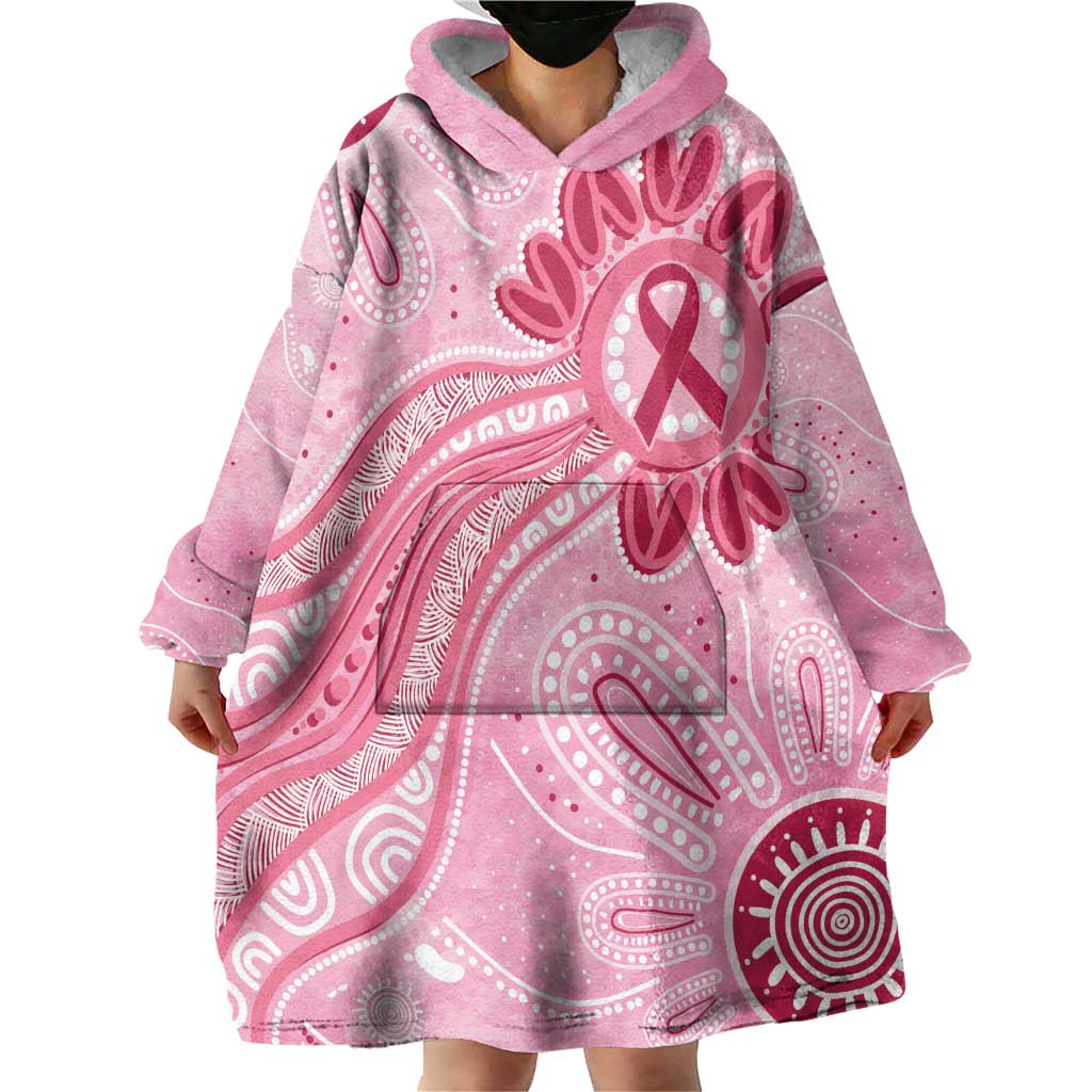 First Nation Aboriginal Dot Arts Wearable Blanket Hoodie Think Pink - Aussie Hoodie