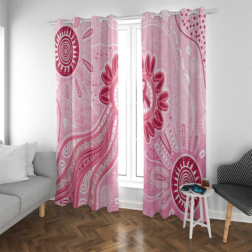 First Nation Aboriginal Dot Arts Window Curtain Think Pink - Aussie Hoodie