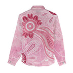 First Nation Aboriginal Dot Arts Women Casual Shirt Think Pink - Aussie Hoodie