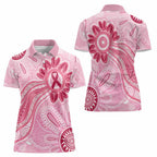First Nation Aboriginal Dot Arts Women Polo Shirt Think Pink - Aussie Hoodie