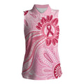 First Nation Aboriginal Dot Arts Women Sleeveless Polo Shirt Think Pink - Aussie Hoodie