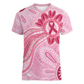 First Nation Aboriginal Dot Arts Women V-Neck T-Shirt Think Pink - Aussie Hoodie