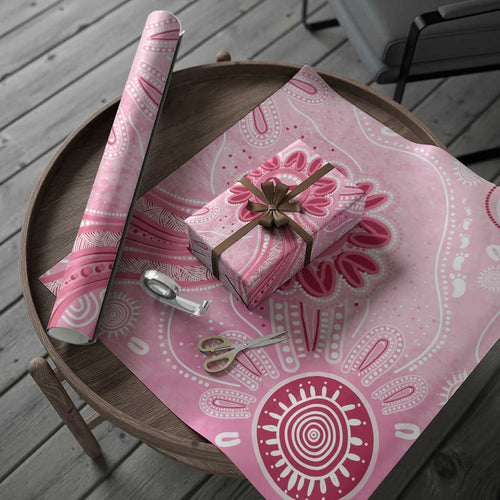 First Nation Aboriginal Dot Arts Wrapping Paper Think Pink