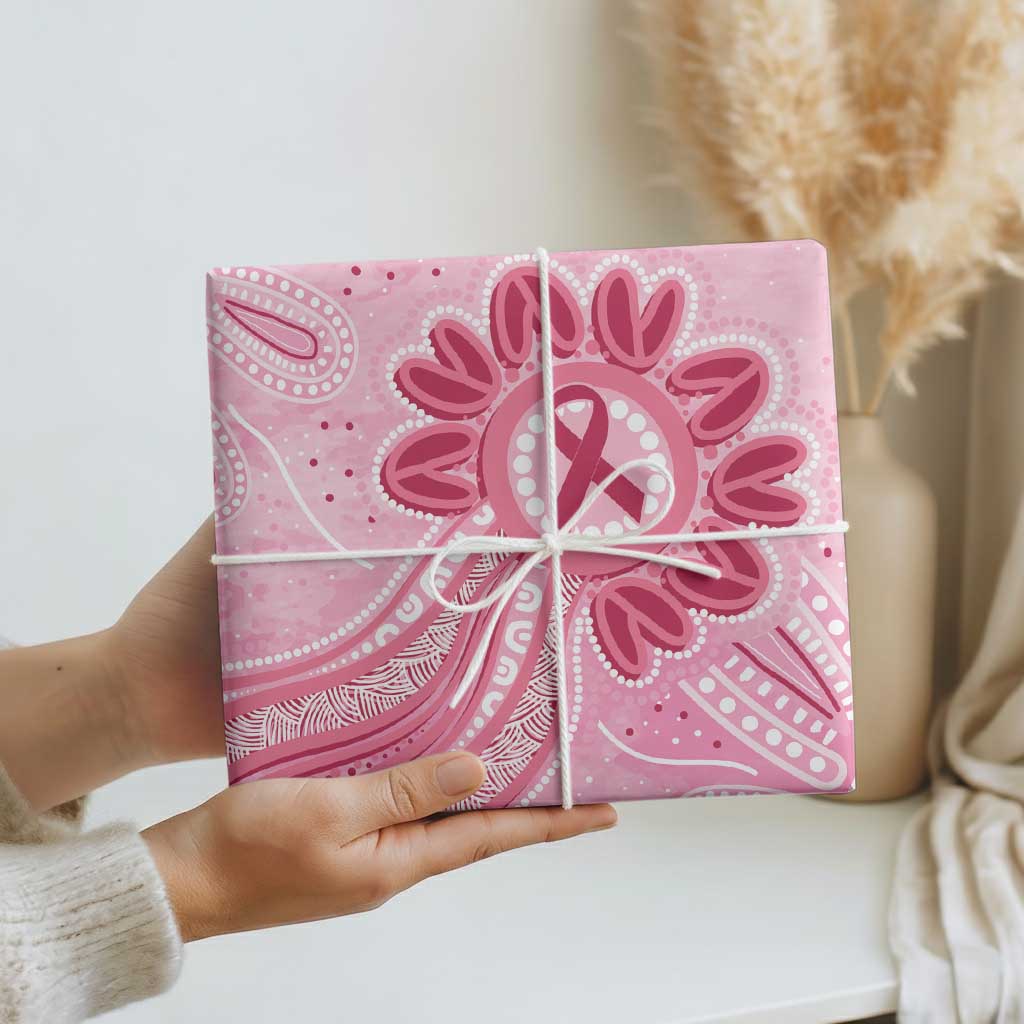 First Nation Aboriginal Dot Arts Wrapping Paper Think Pink