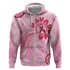 First Nation Aboriginal Dot Arts Zip Hoodie Think Pink - Aussie Hoodie