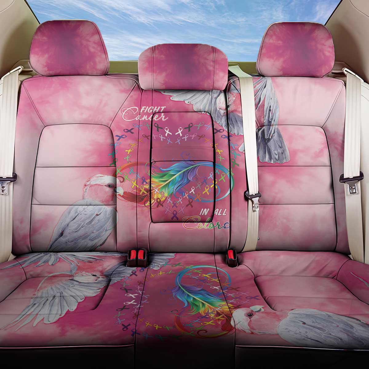 Australia Fight Cancer In All Colors Back Car Seat Cover Galah Pink Tie Dye - Aussie Hoodie