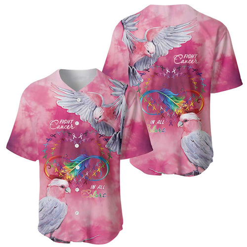 Australia Fight Cancer In All Colors Baseball Jersey Galah Pink Tie Dye - Aussie Hoodie