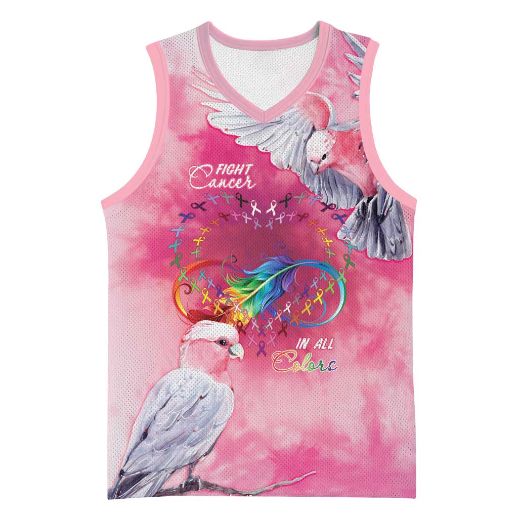 Australia Fight Cancer In All Colors Basketball Jersey Galah Pink Tie Dye - Aussie Hoodie