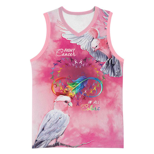 Australia Fight Cancer In All Colors Basketball Jersey Galah Pink Tie Dye - Aussie Hoodie