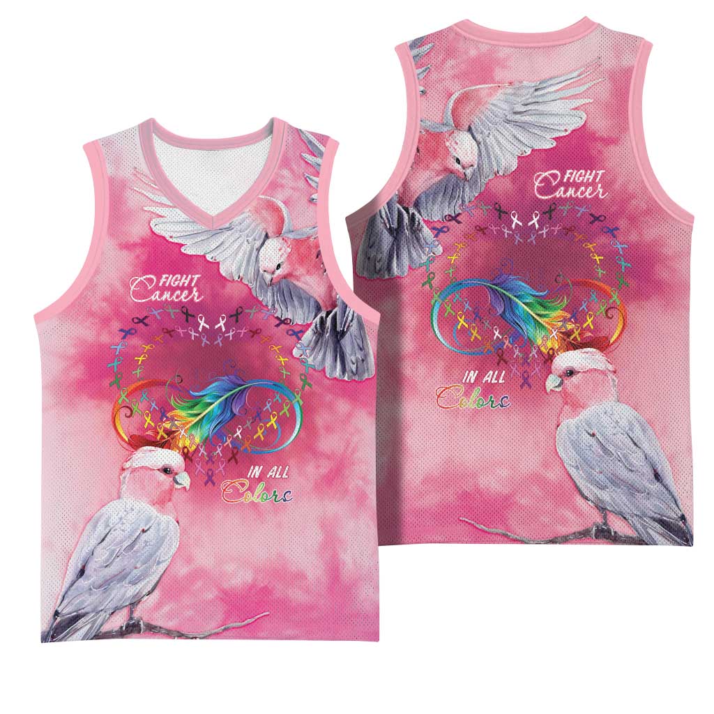 Australia Fight Cancer In All Colors Basketball Jersey Galah Pink Tie Dye - Aussie Hoodie