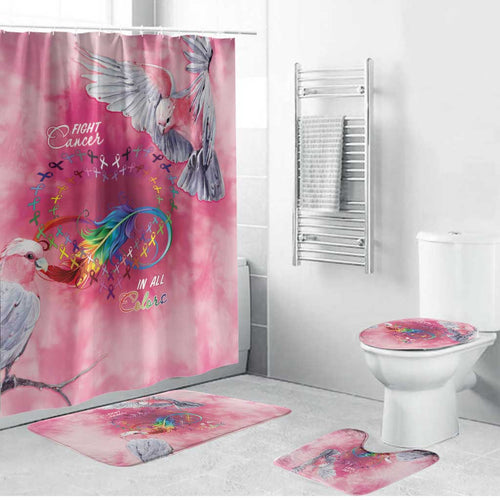 Australia Fight Cancer In All Colors Bathroom Set Galah Pink Tie Dye - Aussie Hoodie