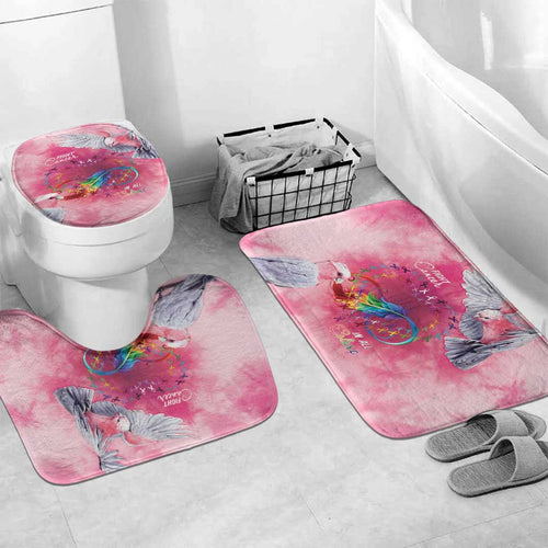Australia Fight Cancer In All Colors Bathroom Set Galah Pink Tie Dye - Aussie Hoodie
