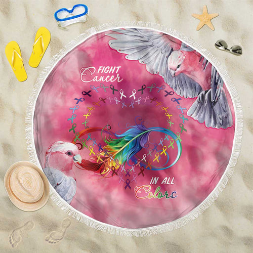 Australia Fight Cancer In All Colors Beach Blanket Galah Pink Tie Dye - Aussie Hoodie