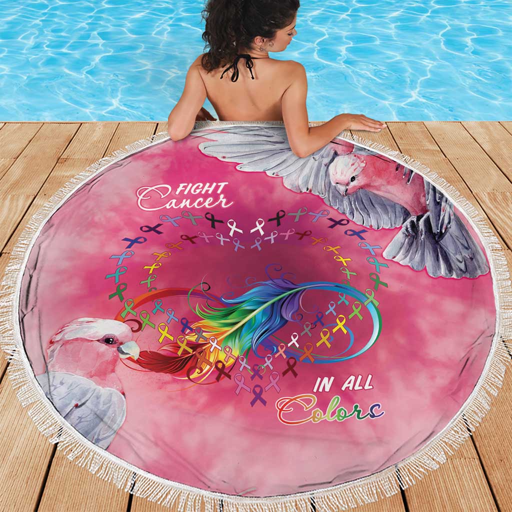 Australia Fight Cancer In All Colors Beach Blanket Galah Pink Tie Dye - Aussie Hoodie