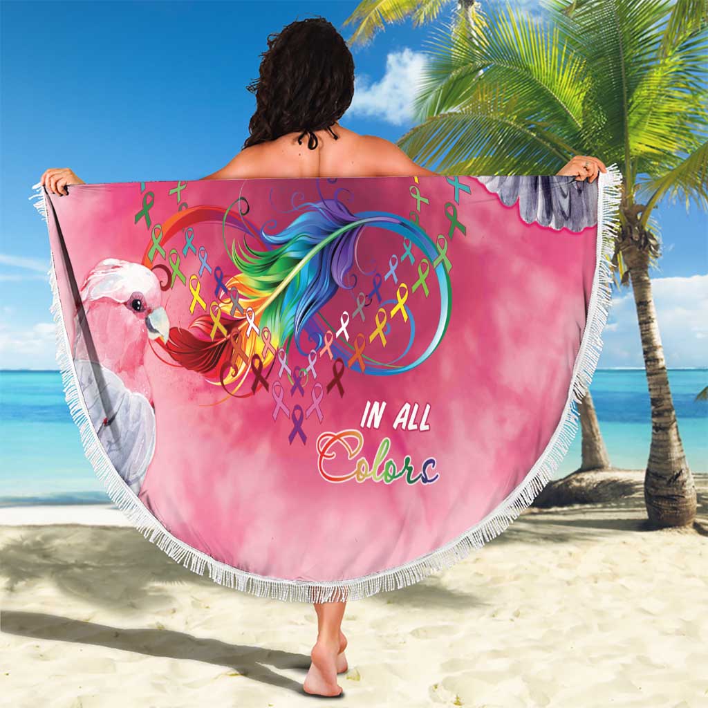 Australia Fight Cancer In All Colors Beach Blanket Galah Pink Tie Dye - Aussie Hoodie