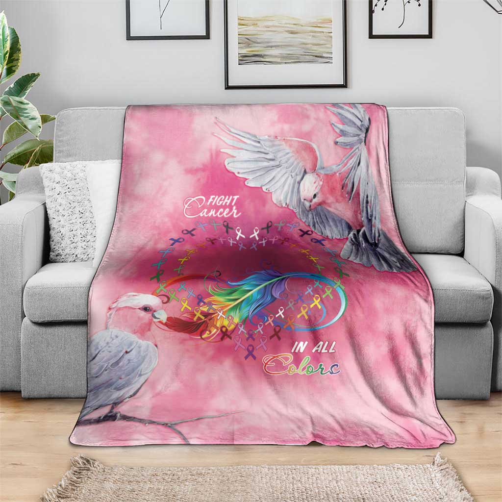 Australia Fight Cancer In All Colors Blanket Galah Pink Tie Dye - Aussie Hoodie