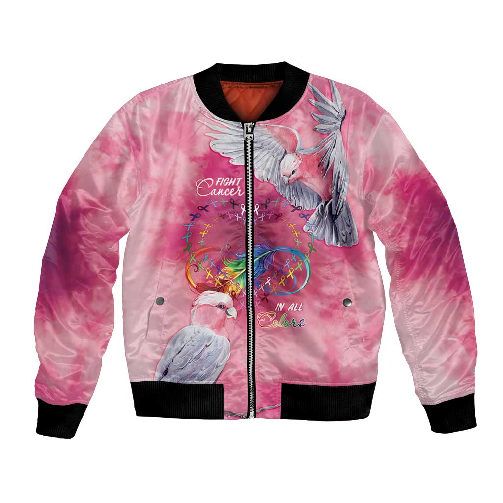 Australia Fight Cancer In All Colors Bomber Jacket Galah Pink Tie Dye - Aussie Hoodie