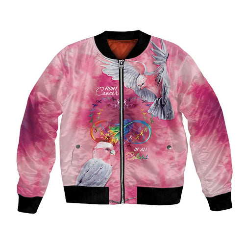 Australia Fight Cancer In All Colors Bomber Jacket Galah Pink Tie Dye - Aussie Hoodie