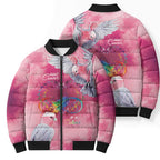 Australia Fight Cancer In All Colors Bomber Puffer Jacket Galah Pink Tie Dye - Aussie Hoodie
