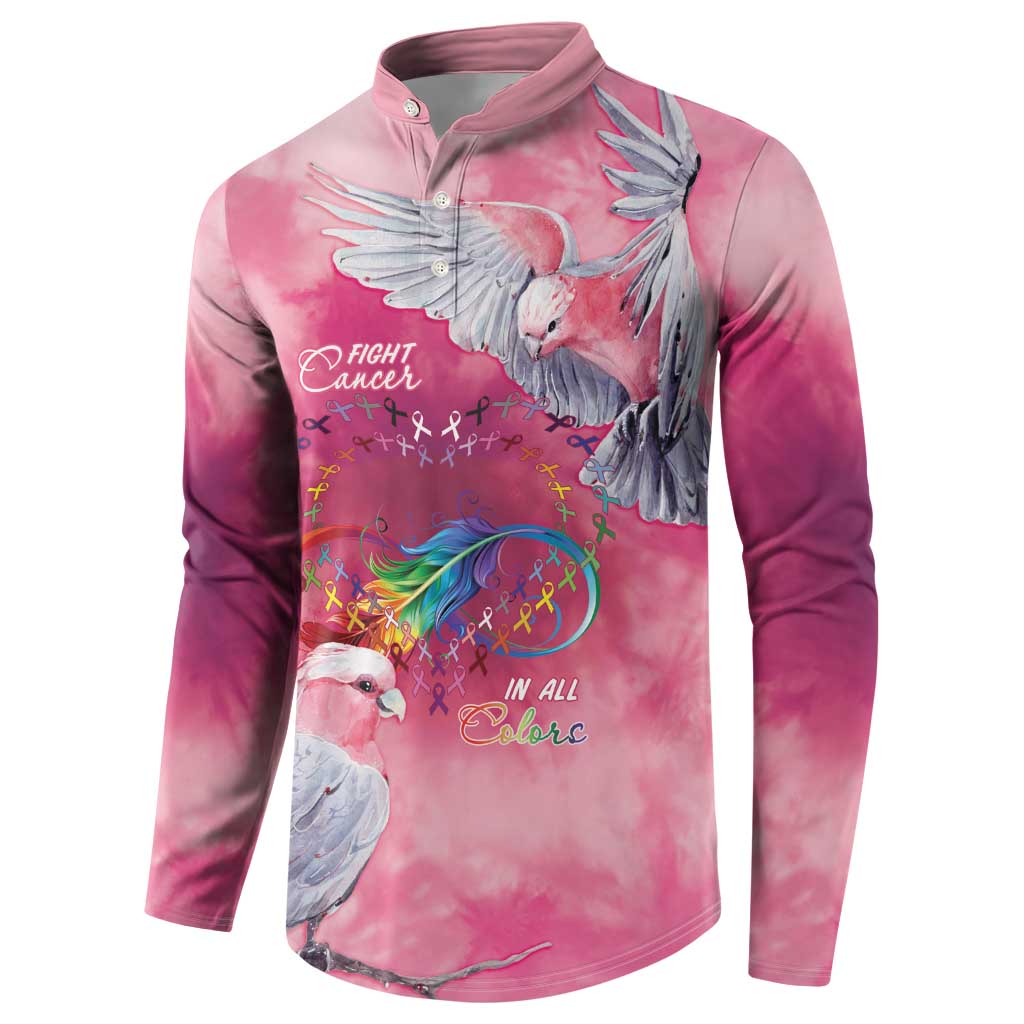 Australia Fight Cancer In All Colors Button Sweatshirt Galah Pink Tie Dye - Aussie Hoodie