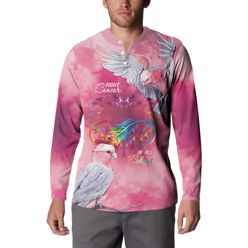 Australia Fight Cancer In All Colors Button Sweatshirt Galah Pink Tie Dye - Aussie Hoodie