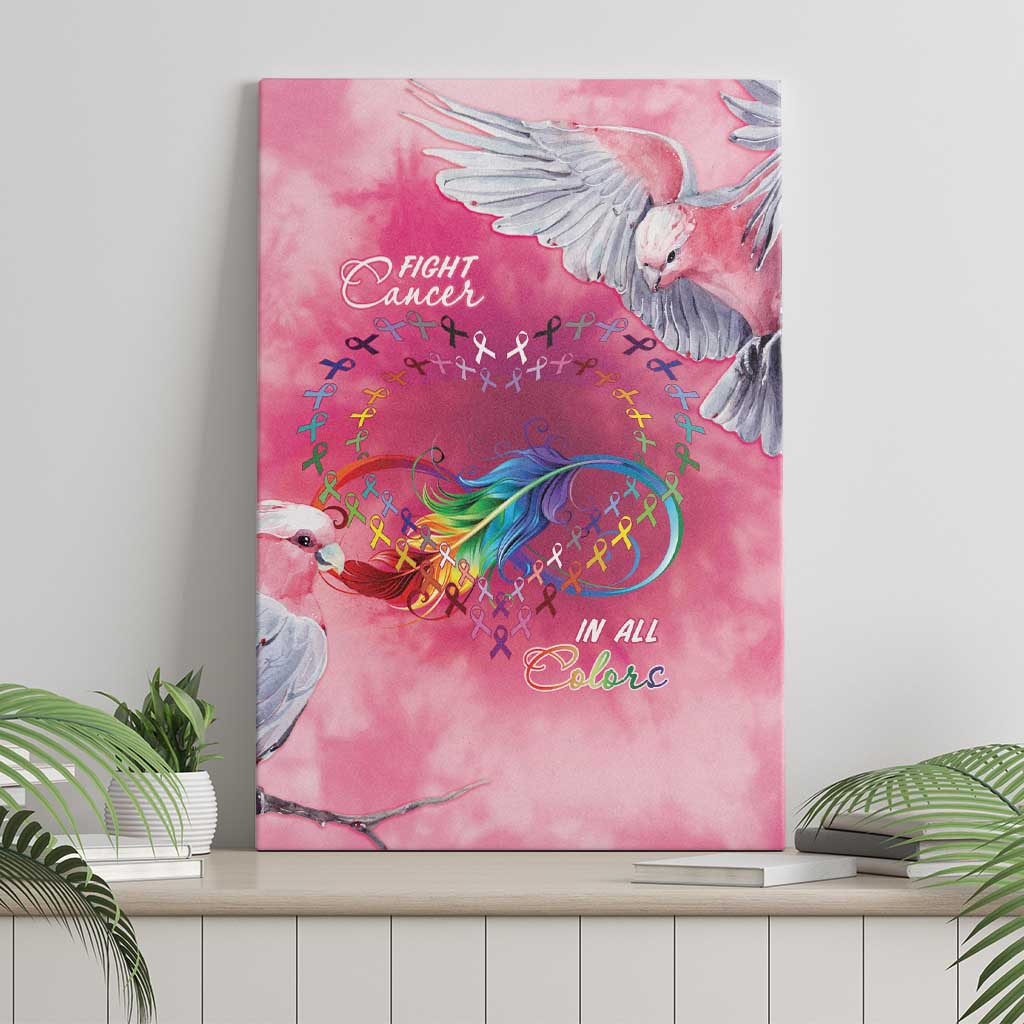 Australia Fight Cancer In All Colors Canvas Wall Art Galah Pink Tie Dye - Aussie Hoodie