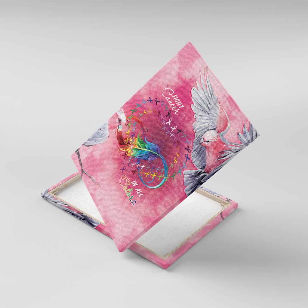 Australia Fight Cancer In All Colors Canvas Wall Art Galah Pink Tie Dye - Aussie Hoodie