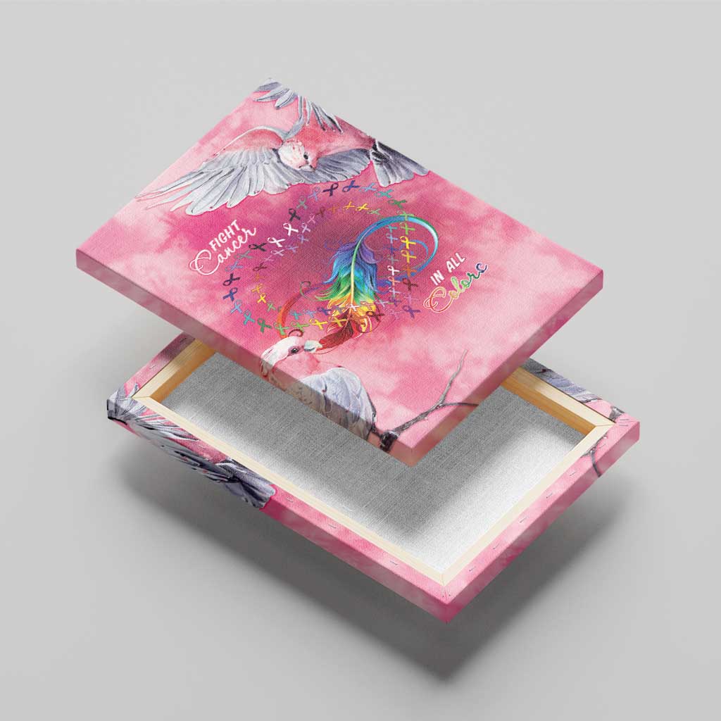 Australia Fight Cancer In All Colors Canvas Wall Art Galah Pink Tie Dye - Aussie Hoodie