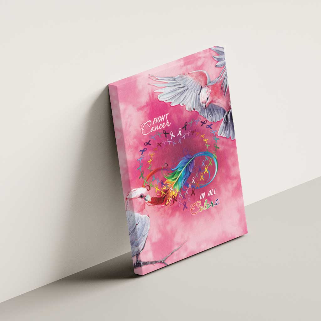 Australia Fight Cancer In All Colors Canvas Wall Art Galah Pink Tie Dye - Aussie Hoodie