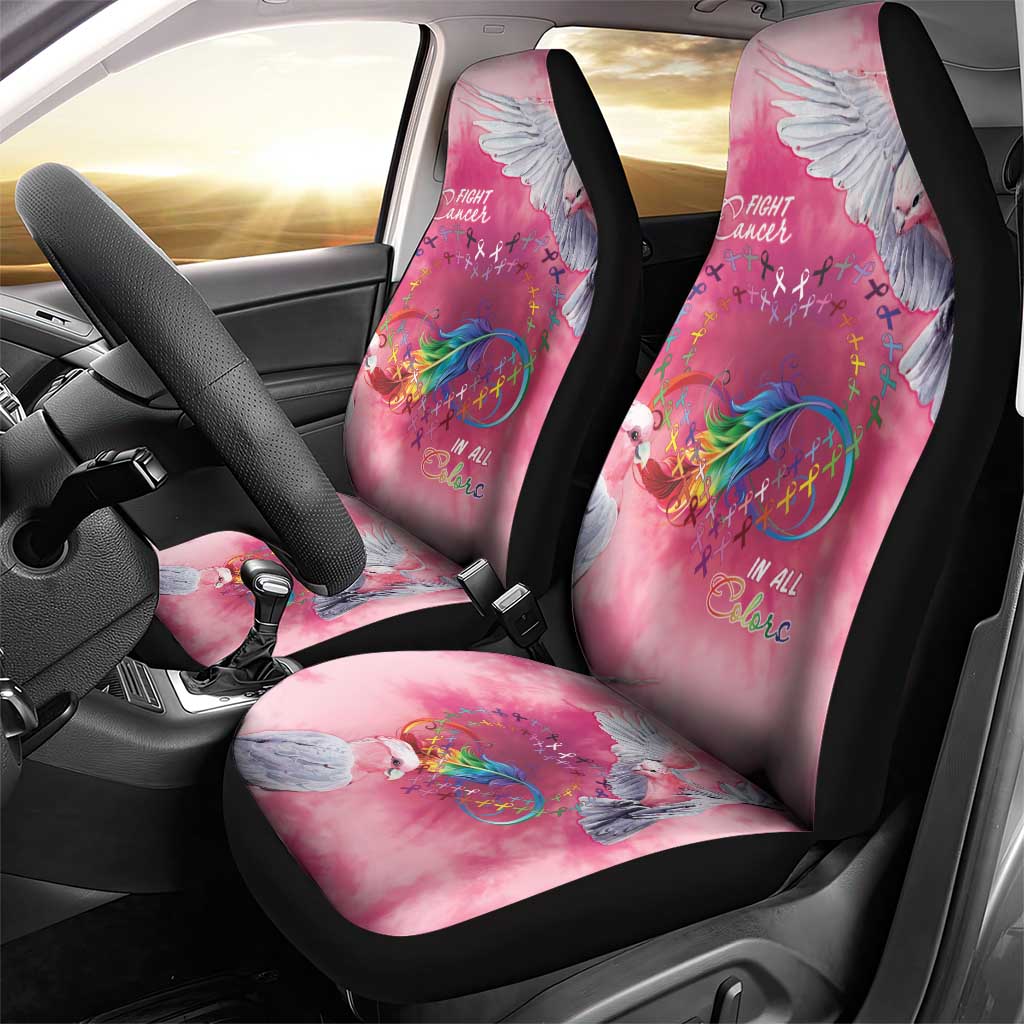 Australia Fight Cancer In All Colors Car Seat Cover Galah Pink Tie Dye - Aussie Hoodie
